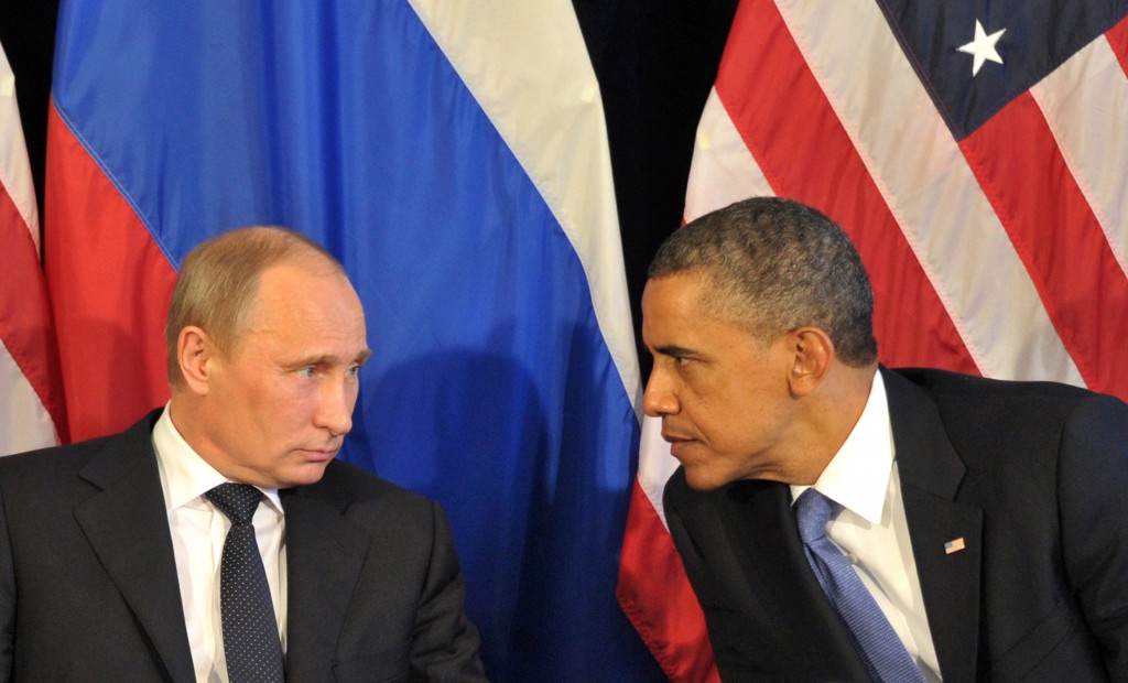 US President Barack Obama (R) meets his Russian counterpart Vladimir Putin (L)  in Los Cabos, Mexico, on June 18, 2012, during the G20 leaders Summit. Obama met today Putin at a G20 summit to discuss differences over what to do about the bloody conflict in Syria. AFP PHOTO/ RIA-NOVOSTI POOL / ALEXEI NIKOLSKYALEXEI NIKOLSKY/AFP/GettyImages